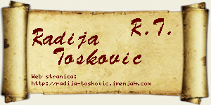 Radija Tošković vizit kartica